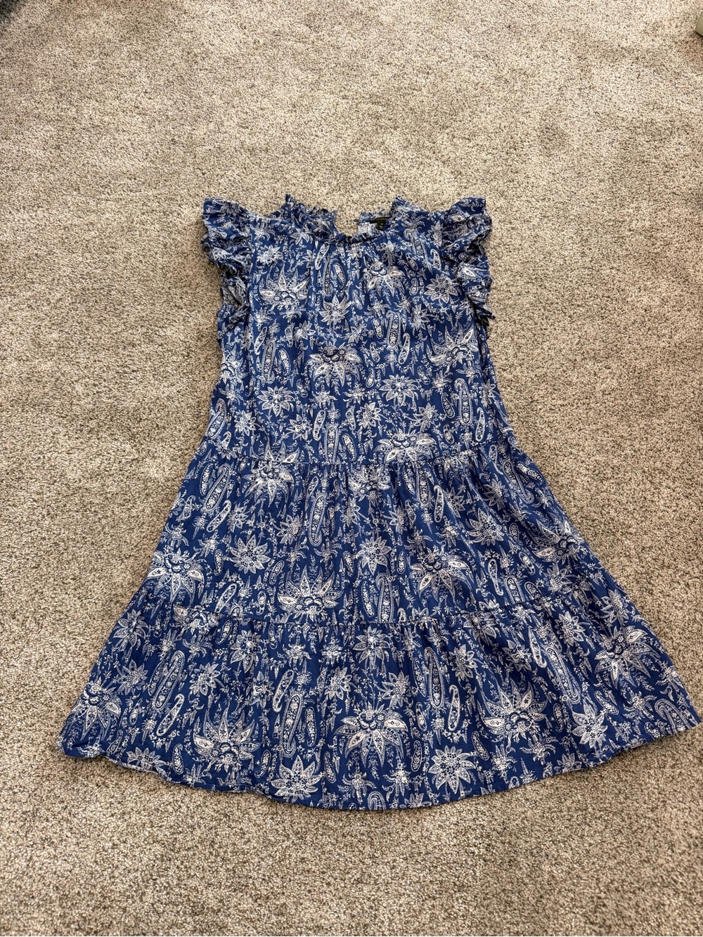 blue patterned mini dress